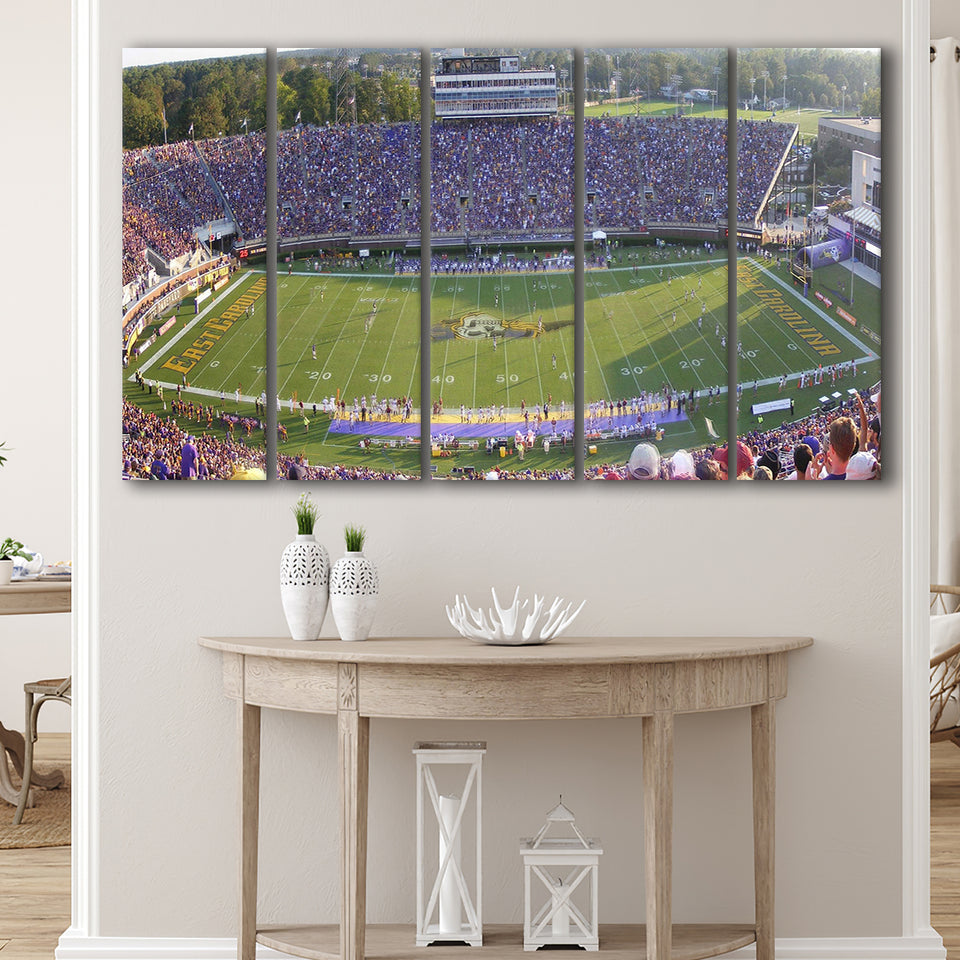 Dowdy Ficklen Stadium Canvas Prints East Carolina Pirates Wall,Multi Panels B,Sport Stadium Art Prints, Fan Gift