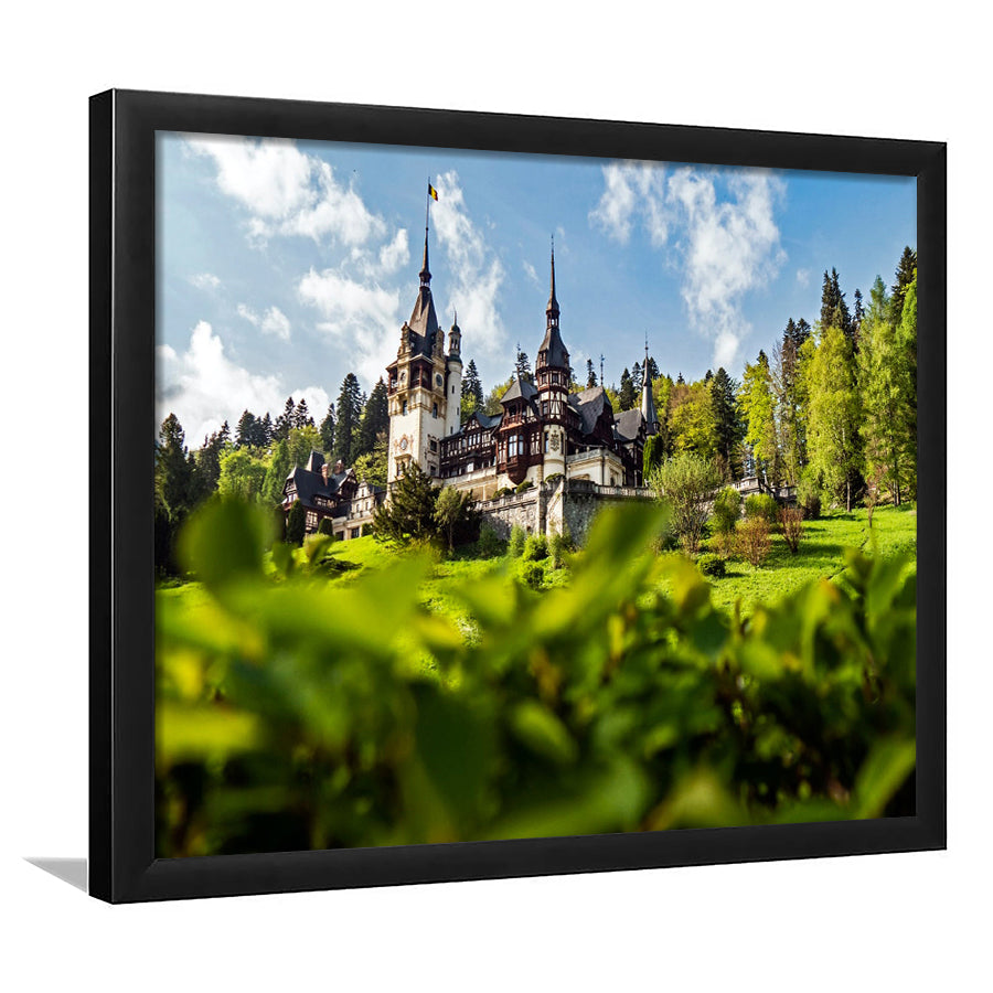 Dracula Castle in Bran, Romania Art Framed Art Prints Wall Art Decor,Black Frame, Ready to hang