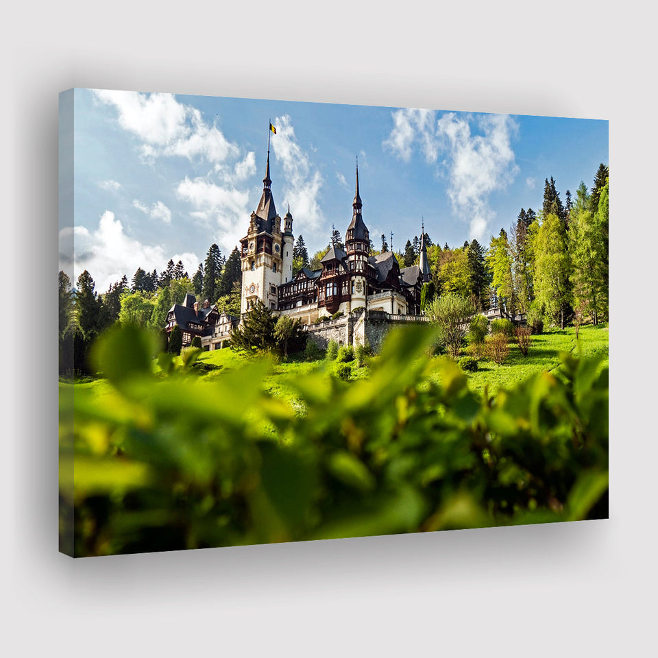 Dracula Castle in Bran, Romania Canvas Art Canvas Prints Wall Art Home Decor - Painting Canvas, Ready to hang