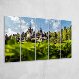 Dracula Castle in Bran, Romania Canvas Art 5 Panels B,Large Canvas,Canvas Prints Wall Art Home Decor