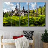 Dracula Castle in Bran, Romania Canvas Art 5 Panels B,Large Canvas,Canvas Prints Wall Art Home Decor