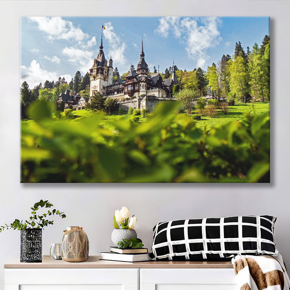 Dracula Castle in Bran, Romania Canvas Art Canvas Prints Wall Art Home Decor - Painting Canvas, Ready to hang