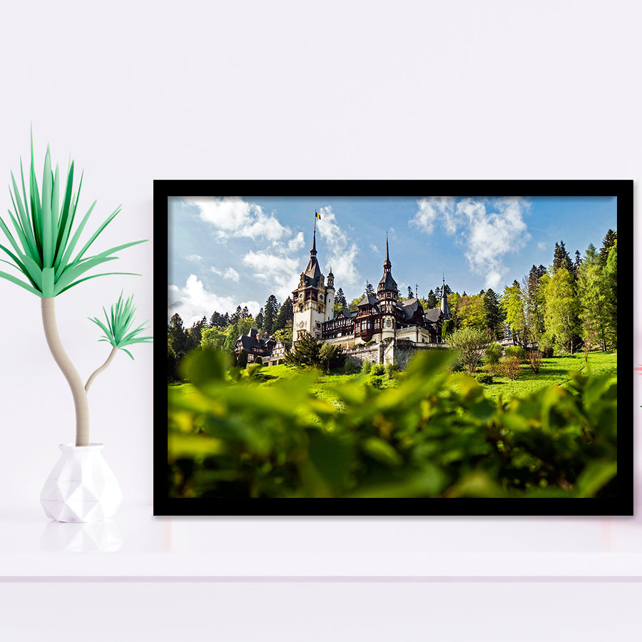 Dracula Castle in Bran, Romania Art Framed Art Prints Wall Art Decor,Black Frame, Ready to hang