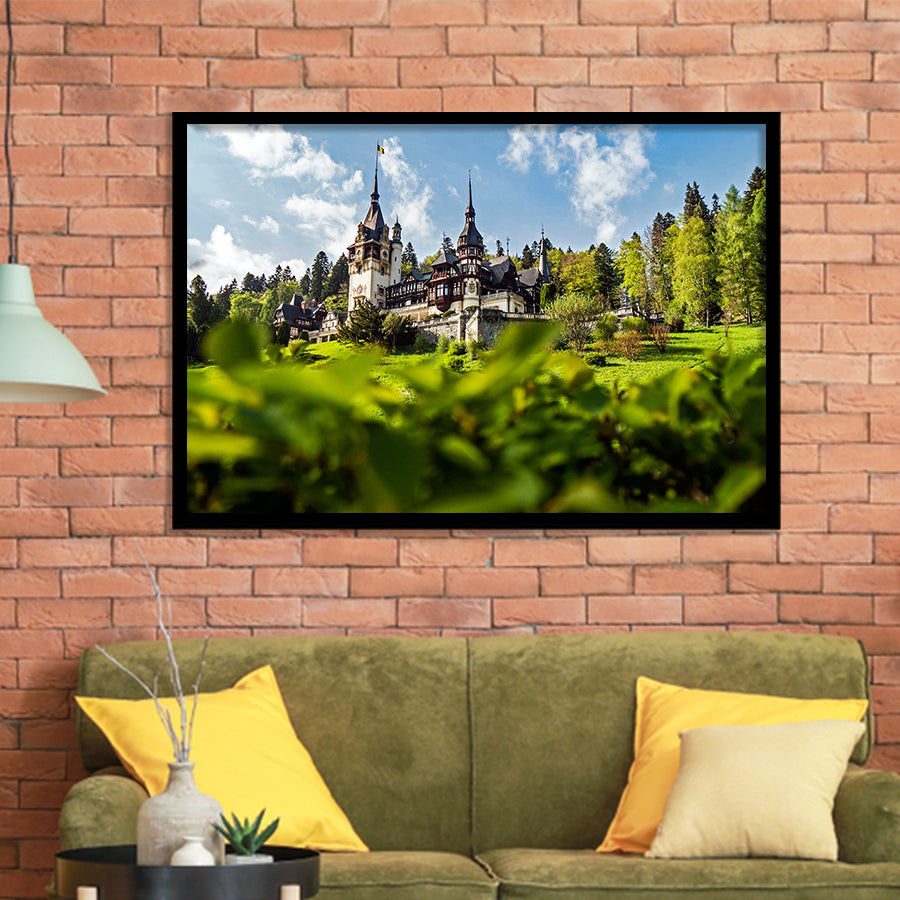 Dracula Castle in Bran, Romania Art Framed Art Prints Wall Art Decor,Black Frame, Ready to hang