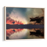 Dragon Art, Abstract Canvas Decor, Framed Canvas Prints Wall Art Home Decor,Floating Frame, Ready to Hang