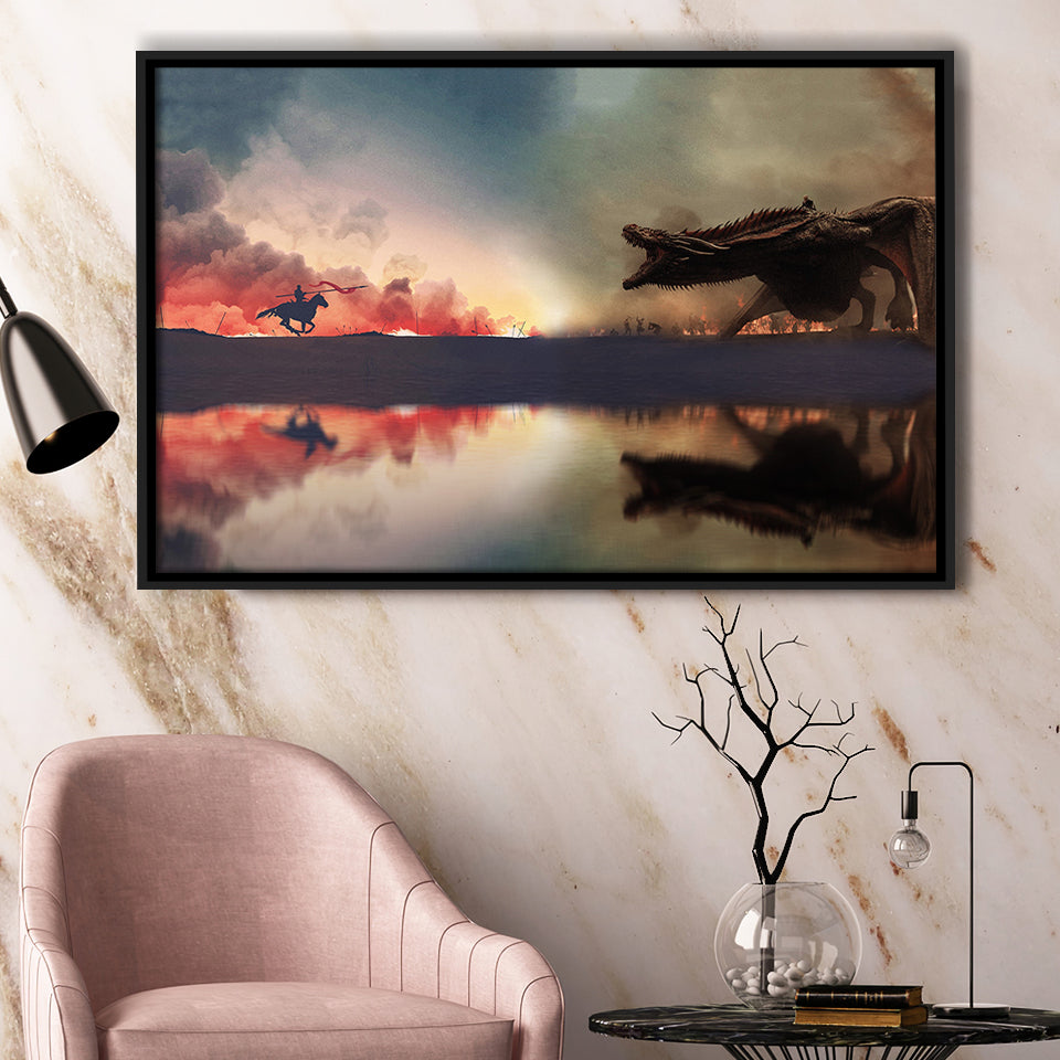 Dragon Art, Abstract Canvas Decor, Framed Canvas Prints Wall Art Home Decor,Floating Frame, Ready to Hang