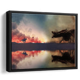 Dragon Art, Abstract Canvas Decor, Framed Canvas Prints Wall Art Home Decor,Floating Frame, Ready to Hang