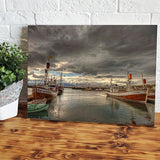 Dramatic Clouds Over Husavik Harbour Northern Iceland Canvas Wall Art - Canvas Prints, Prints For Sale, Painting Canvas