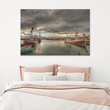 Dramatic Clouds Over Husavik Harbour Northern Iceland Canvas Wall Art - Canvas Prints, Prints For Sale, Painting Canvas