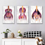 Drip Orchestra Watercolor Canvas Set of 3 Piece Canvas Prints Wall Art Decor