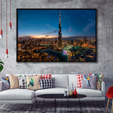 Dubai Cityscape Framed Canvas Prints Wall Art Decor, Framed Picture, Floating Frame