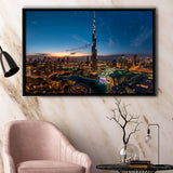 Dubai Cityscape Framed Canvas Prints Wall Art Decor, Framed Picture, Floating Frame