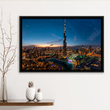 Dubai Cityscape Framed Canvas Prints Wall Art Decor, Framed Picture, Floating Frame