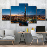 Dubai Cityscape 5 Piece Canvas Prints Wall Art Decor, Multi Panels, Mixed Canvas