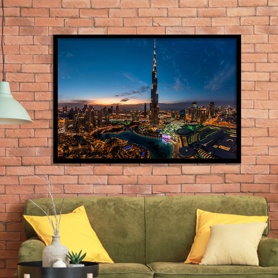 Dubai Cityscape Framed Art Prints Wall Art Decor, Framed Picture, Home Decor