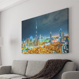 Dubai Skyline At Sunset Canvas Wall Art - Canvas Prints, Prints for Sale, Canvas Painting, Canvas On Sale