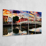 Dublin 5 Piece B Canvas Prints Wall Art Decor, Multi Panels,Large Canvas, Home Decor