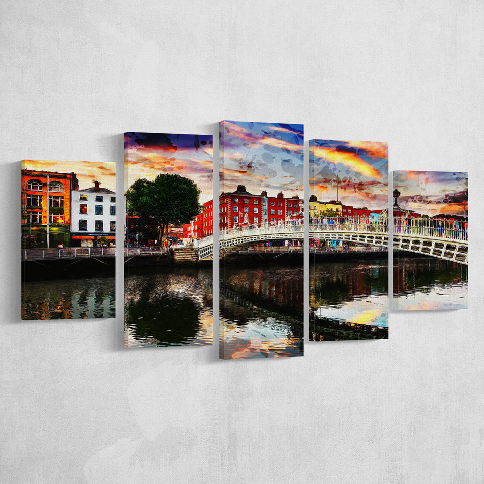 Dublin 5 Pieces Canvas Prints Wall Art Decor - Painting Canvas, Mixed Canvas, Multi Panels