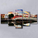 Dublin 5 Pieces Canvas Prints Wall Art Decor - Painting Canvas, Mixed Canvas, Multi Panels