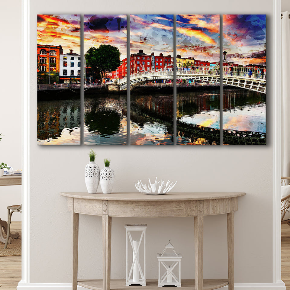 Dublin 5 Piece B Canvas Prints Wall Art Decor, Multi Panels,Large Canvas, Home Decor