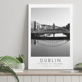 Dublin, Republic Of Ireland Black And White Art Canvas Prints Wall Art Home Decor