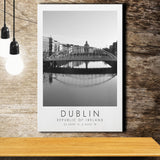 Dublin, Republic Of Ireland Black And White Art Canvas Prints Wall Art Home Decor