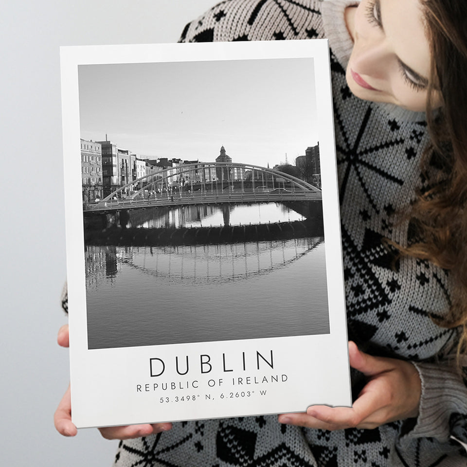 Dublin, Republic Of Ireland Black And White Art Canvas Prints Wall Art Home Decor