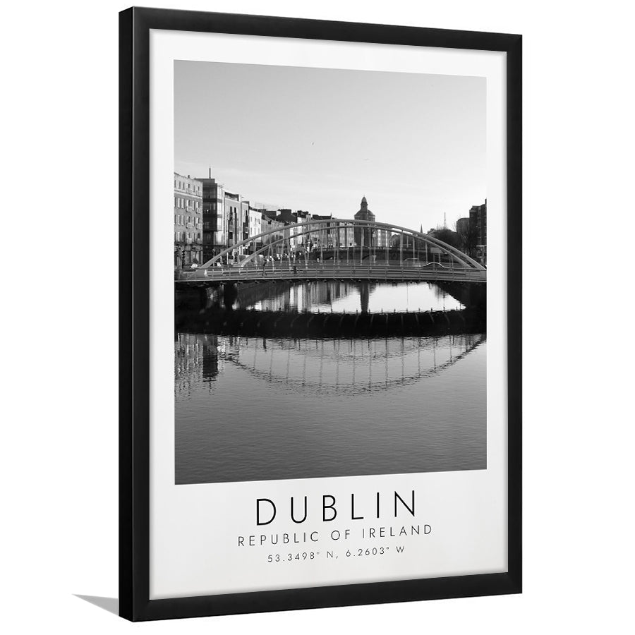 Dublin, Republic Of Ireland Black And White Art Framed Art Prints Wall Art Decor, Framed Picture