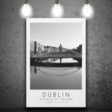 Dublin, Republic Of Ireland Black And White Art Canvas Prints Wall Art Home Decor