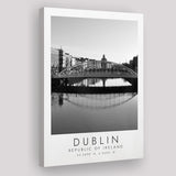 Dublin, Republic Of Ireland Black And White Art Canvas Prints Wall Art Home Decor