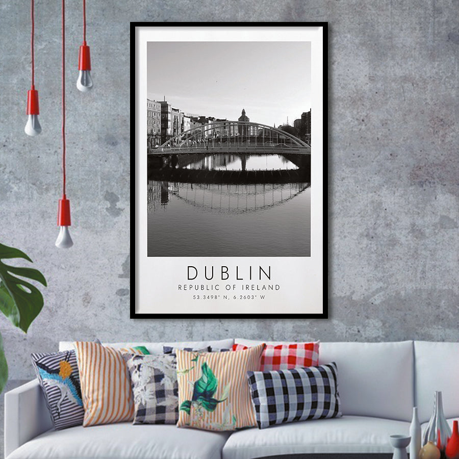 Dublin, Republic Of Ireland Black And White Art Framed Art Prints Wall Art Decor, Framed Picture