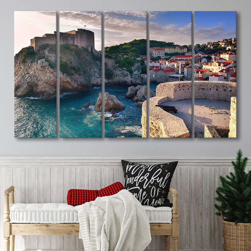 Dubrovnic Canvas Art, Dubrovnic Print 5 Panels B,Large Canvas,Canvas Prints Wall Art Home Decor