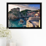 Dubrovnic Canvas Art, Dubrovnic Print Framed Canvas Prints Wall Art Decor, Black Floating Frame