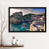 Dubrovnic Canvas Art, Dubrovnic Print Framed Canvas Prints Wall Art Decor, Black Floating Frame