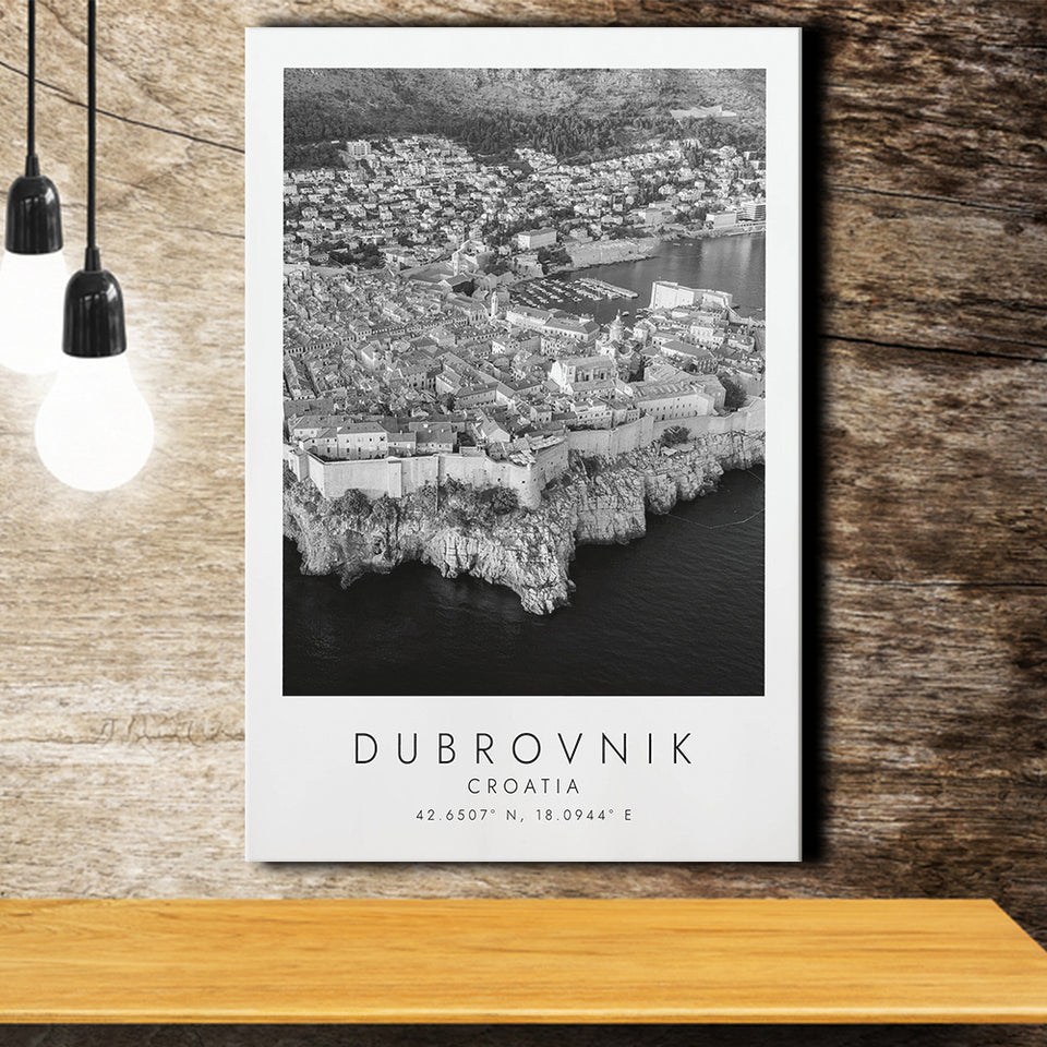 Dubrovnik Croatia Black And White Art Canvas Prints Wall Art Home Decor