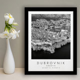 Dubrovnik Croatia Black And White Art Framed Art Prints Wall Art Decor, Framed Picture