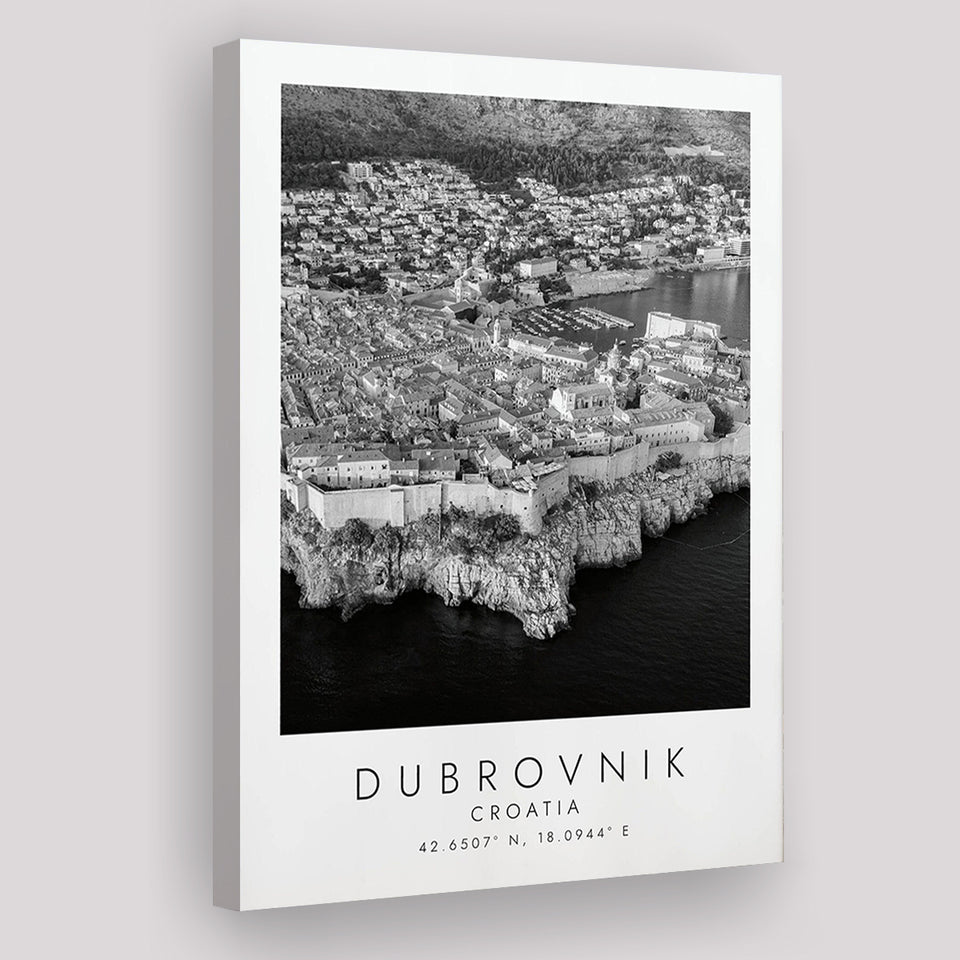 Dubrovnik Croatia Black And White Art Canvas Prints Wall Art Home Decor