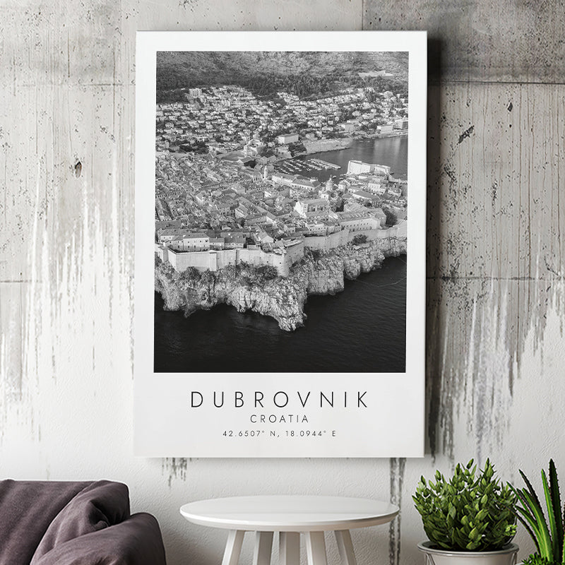 Dubrovnik Croatia Black And White Art Canvas Prints Wall Art Home Decor