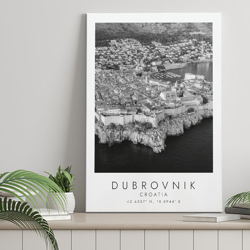 Dubrovnik Croatia Black And White Art Canvas Prints Wall Art Home Decor