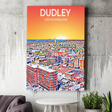 Dudley UK Art Sunset Art Print ,City Art Print, Large Canvas, Canvas Print Wall Art Home Decor
