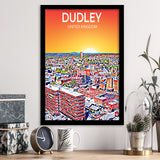 Dudley UK Art Sunset Art Print, City Art Print, Framed Art Print Wall Art Home Decor, Framed Picture