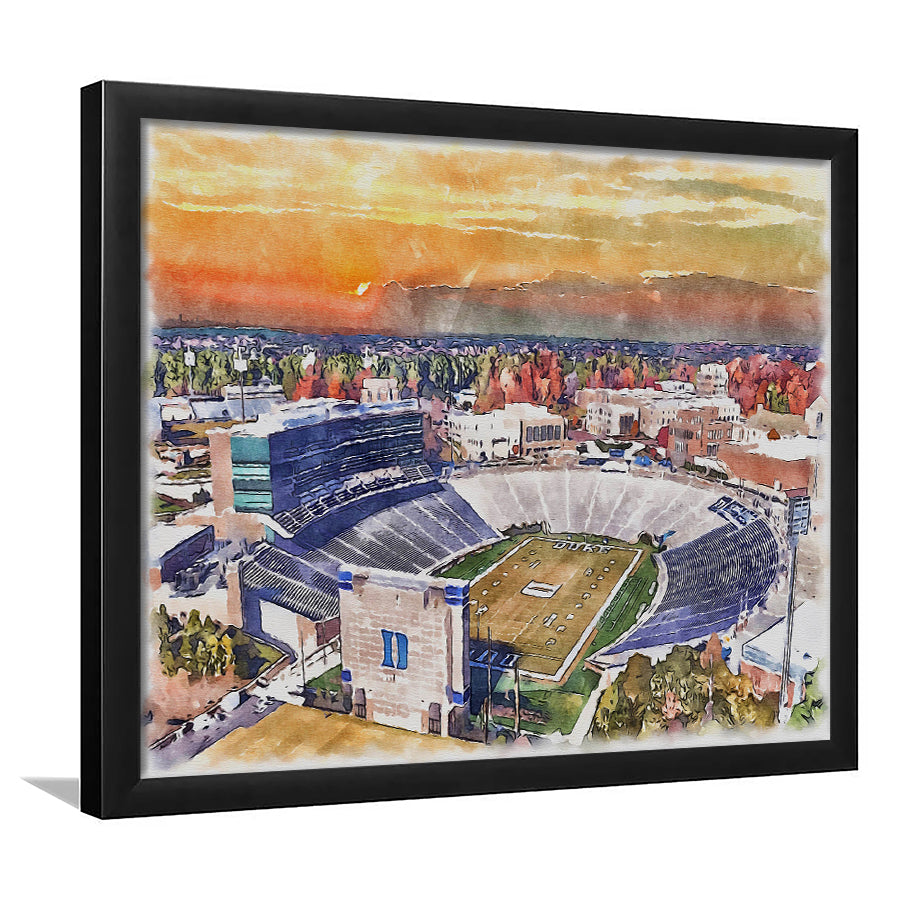 Duke Blue Devils Wallace Wade Stadium Watercolor, Sport Prints Fan Gift, Framed Art Prints Wall Art Decor