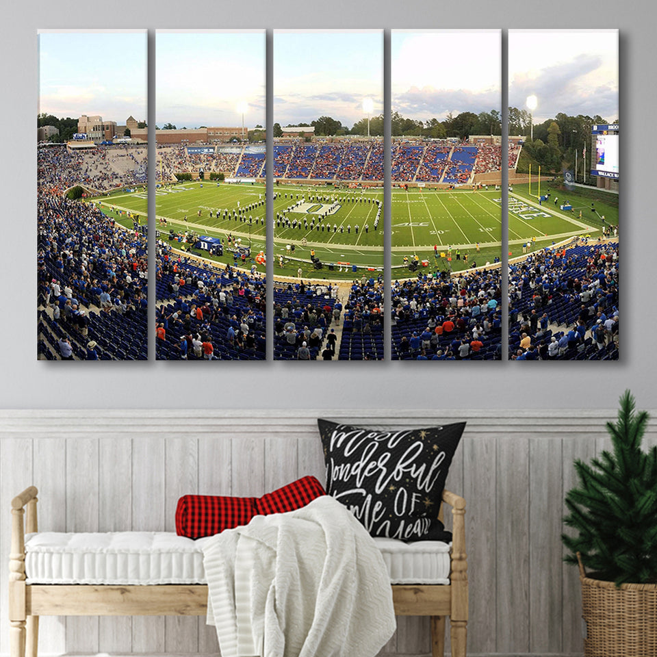 Duke Blue Devils Stadium Canvas Prints Wallace Wade Stadium Wall,Multi Panels B,Sport Stadium Art Prints, Fan Gift