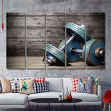Dumbbells 5 Piece B Canvas Prints Wall Art Decor - Painting Canvas, Multi Panels