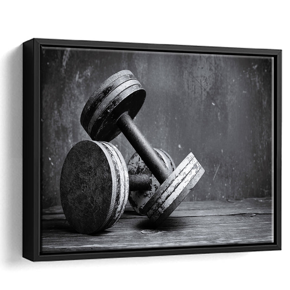 Dumbbells 2 Framed Canvas Prints Wall Art Decor - Paiting Canvas, Art Prints, Floating Frame