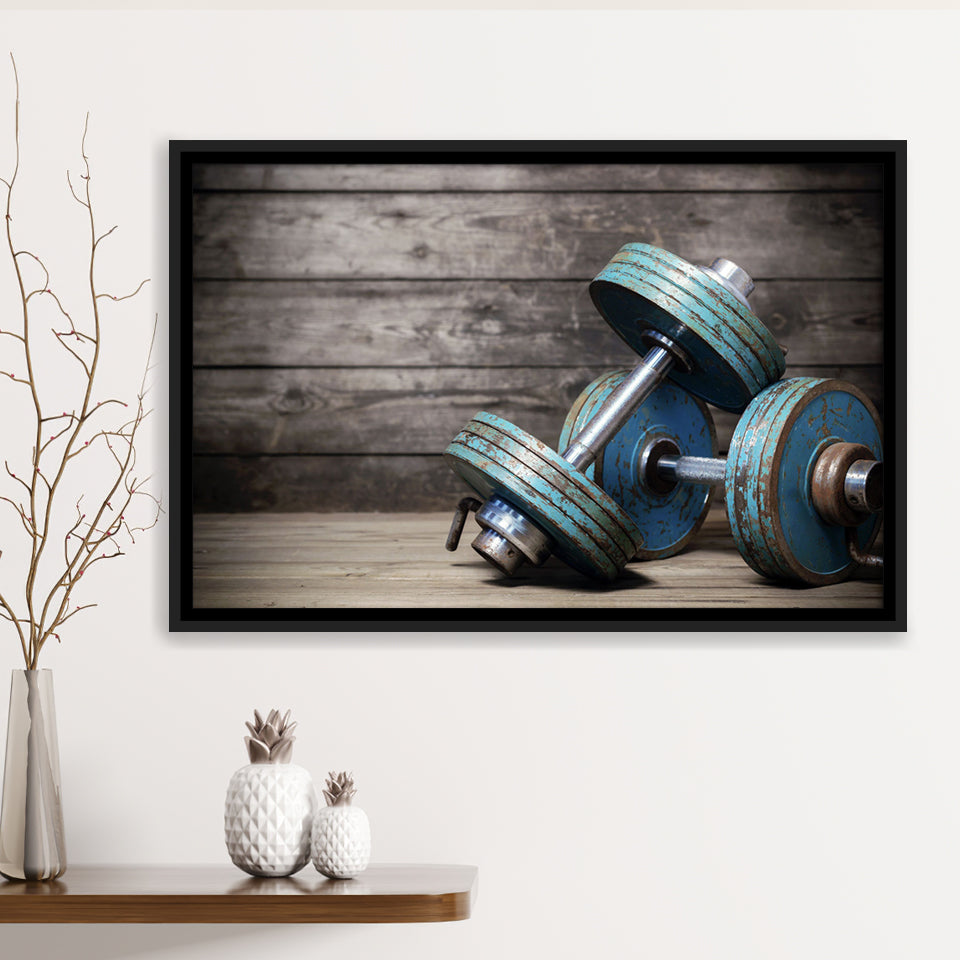 Dumbbells Framed Canvas Prints Wall Art Decor - Paiting Canvas, Art Prints, Floating Frame