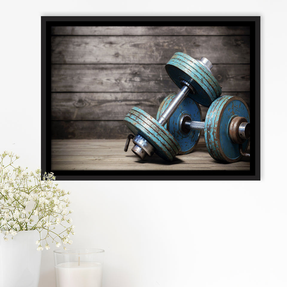 Dumbbells Framed Canvas Prints Wall Art Decor - Paiting Canvas, Art Prints, Floating Frame