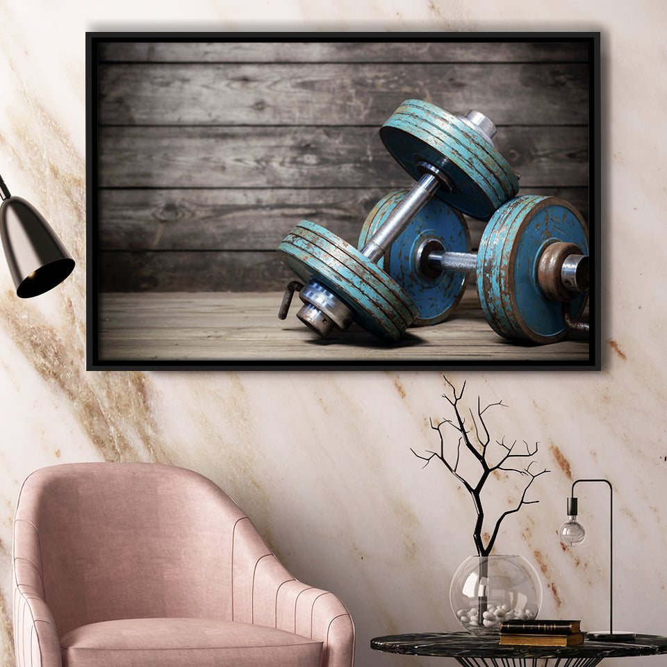 Dumbbells Framed Canvas Prints Wall Art Decor - Paiting Canvas, Art Prints, Floating Frame