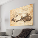 Dusesenberg SSJ 1935 Da Vinci Style Canvas Prints - Painting Canvas, Wall Art,Old Car, Prints for Sale,Wal Decor, Home Decor