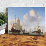 Dutch Ships In A Calm By Willem Van De Velde Canvas Wall Art - Canvas Prints, Prints For Sale, Painting Canvas